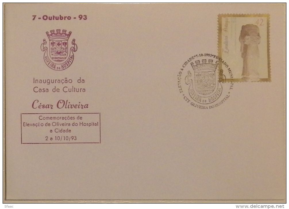 Portugal  - Oliveira Do Hospital City - Coat Of Arms - House Of Culture - Enveloppes