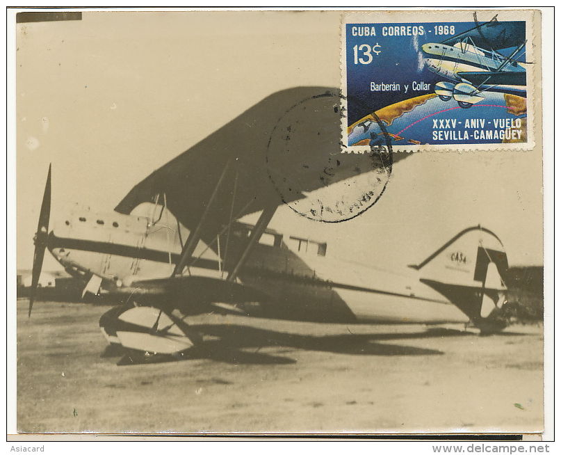 Real Photo Avion Cuatro Vientos Piloteado Barberan Y Collar Espana Desaparecido 1933 - Cuba