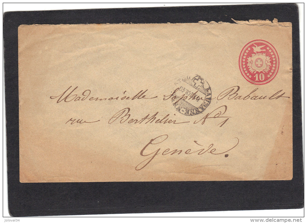 Suisse - Lettre Entier Postal De Lausanne 1868 Pour Genève - Interi Postali