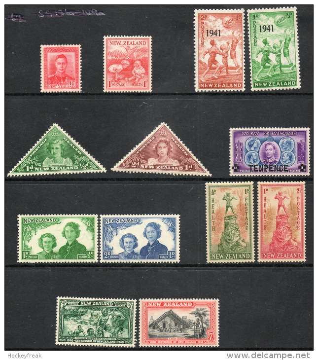 New Zealand 1938-1946 - Selection Of MNH KGVI Issues Cat £11.45 SG2020 - See Full Description Below - Unused Stamps
