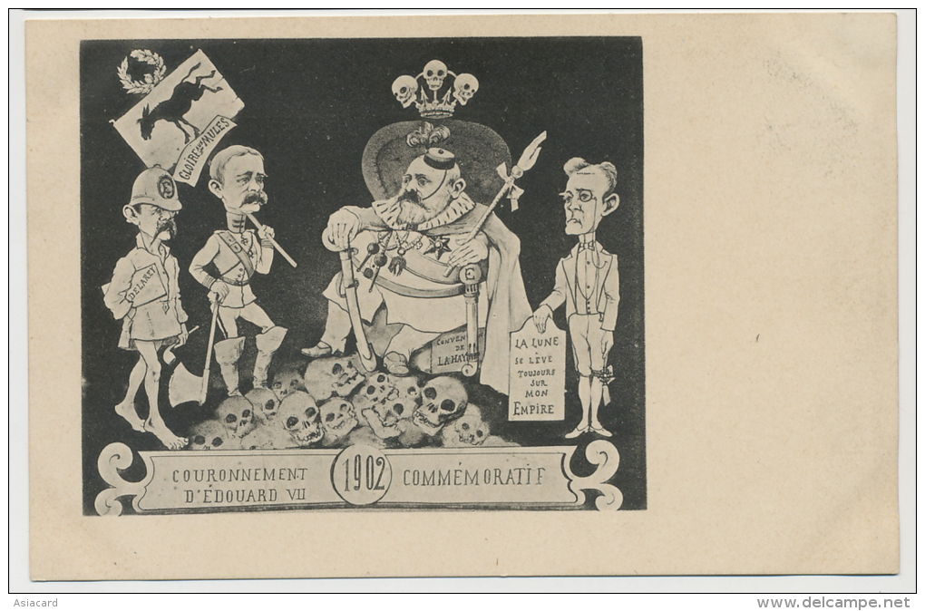 Satirical Boel War Couronnement  Edouard  VII 1902 Delarey Sat On A Mountain Of Skulls - Afrique Du Sud