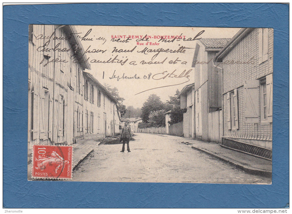 CPA - SAINT REMY En BOUZEMONT - Rue D'Enfer  - 1909 - Saint Remy En Bouzemont