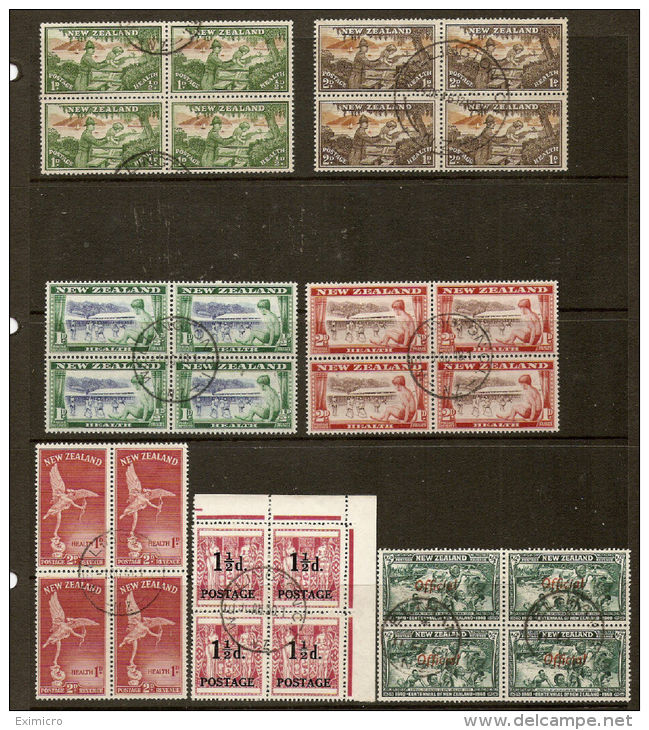 NEW ZEALAND KING GEORGE VI LOT IN FINE USED BLOCKS OF 4 Cat £6 - Collections, Lots & Séries