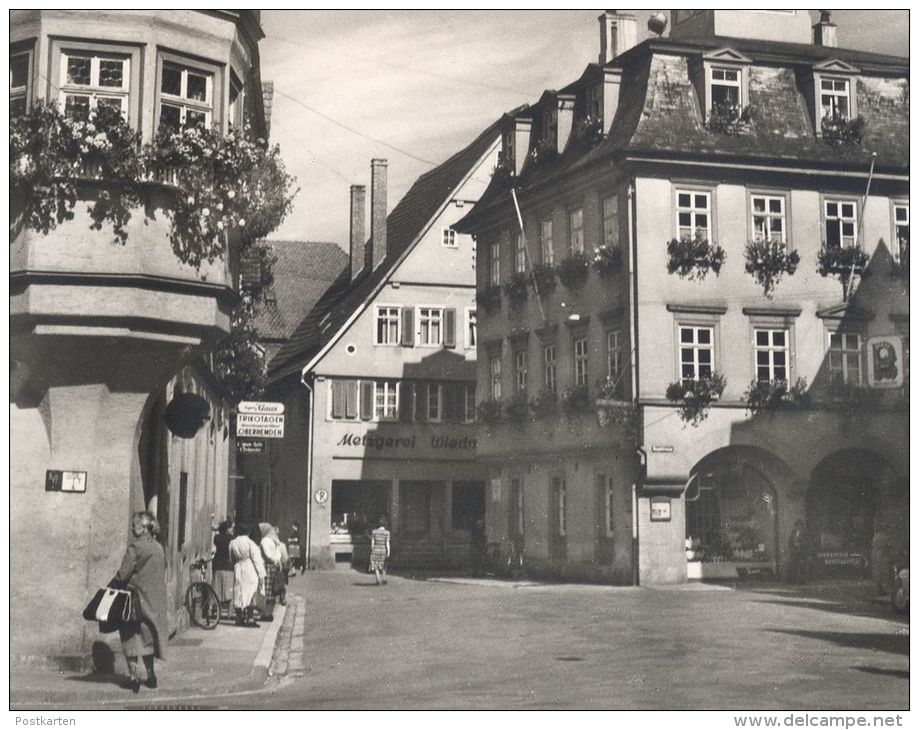 ALTE POSTKARTE AALEN WÜRTTEMBERG ALTES RATHAUS MIT BLUMENERKER AM NEUEN RATHAUS OBERHEMDEN METZGEREI WIED Ansichtskarte - Aalen