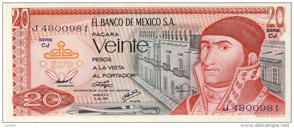 BILLET # MEXIQUE # 1976 # PICK 725  # 20 PESOS # NEUF # - México