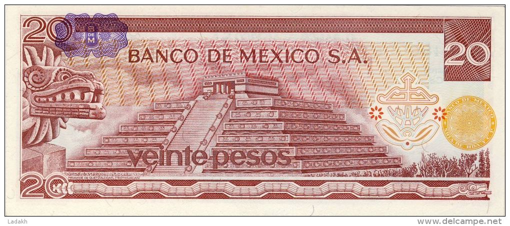 BILLET # MEXIQUE # 1976 # PICK 725  # 20 PESOS # NEUF # - Mexique
