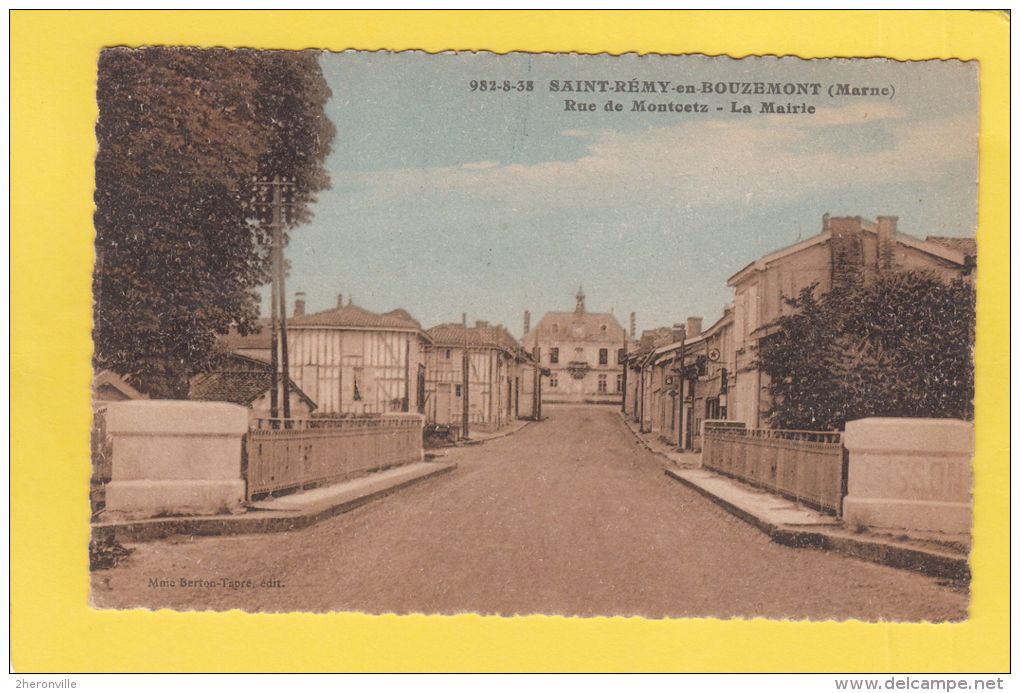 CPA - SAINT REMY En BOUZEMONT - Rue De Montcetz - La Mairie - 1943 - Saint Remy En Bouzemont