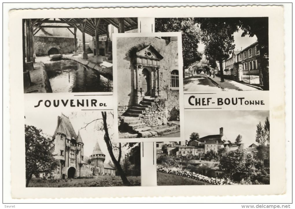 CHEF- BOUTONNE. -  Souvenir De...- Multivues. CPM Dentelée - Chef Boutonne