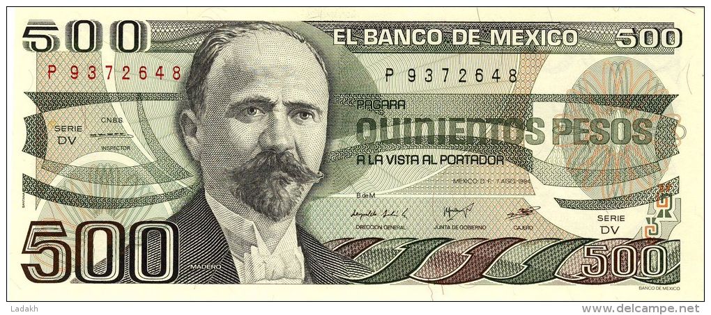 BILLET # MEXIQUE # 1984 # PICK 728 # 500 PESOS # NEUF # - Mexiko