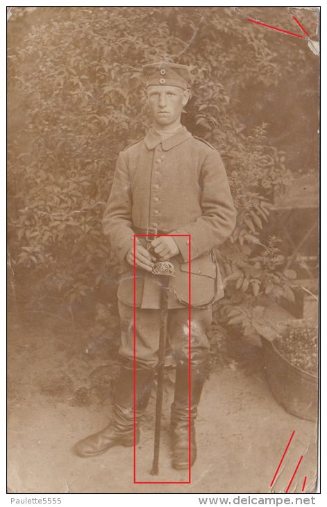 Photocarte Allemande- Soldat Allemand  SABRE (guerre 14-18)2scans - Guerre 1914-18