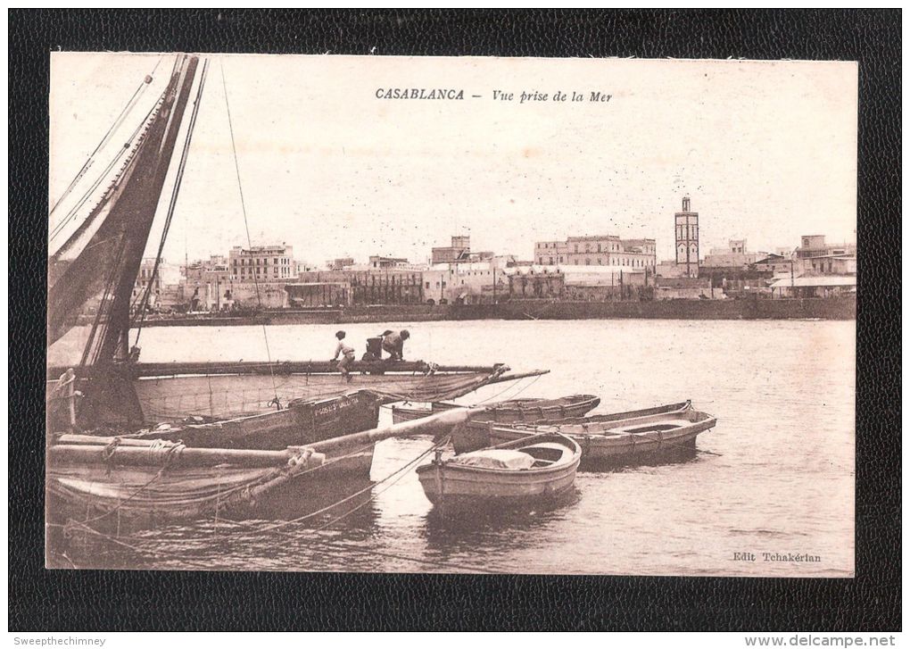 MAROC CASABLANCA VUE PRISE DE LA MER Editeur Tchakerian Boats Ships Harbour - Casablanca