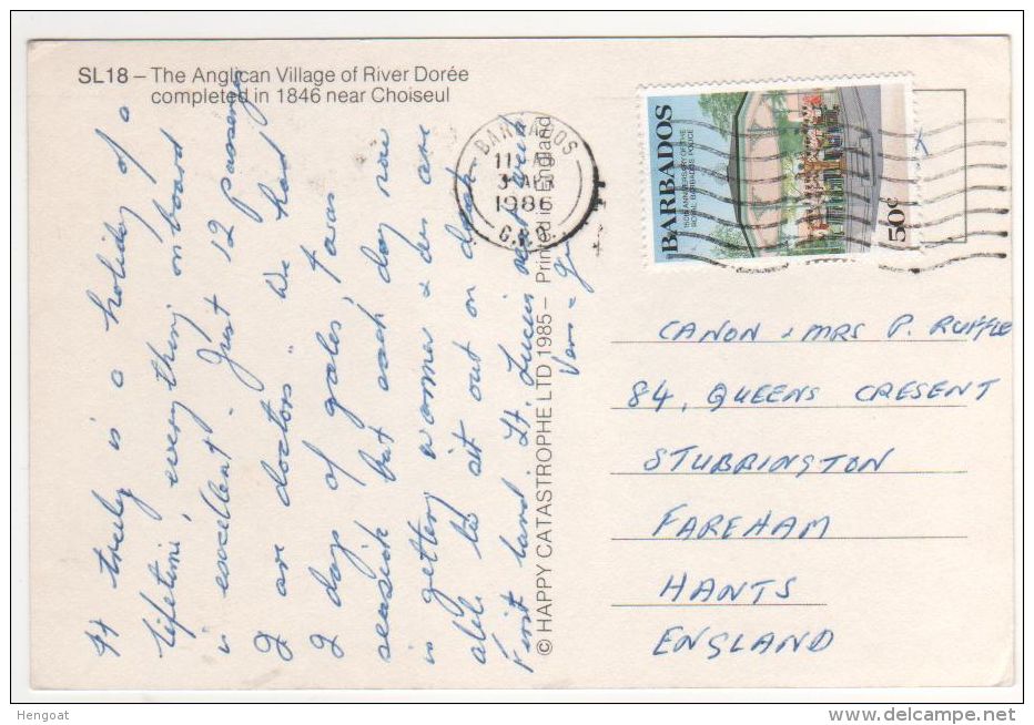 Beau Timbre / Carte  , Postcard Du 03 / 04 / 1986 - Barbados (1966-...)