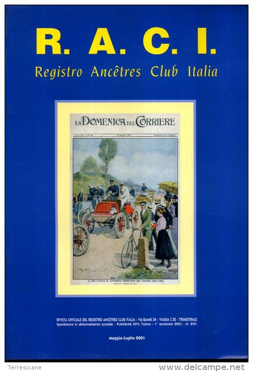 RACI RIVISTA DEL REGISTRO ANCETRRES CLUB ITALIA N.2/01 TORINO-ASTI AUTOMOTORETRO´ VILLAR PEROSA CLEMENTE RAVETTO - Moteurs