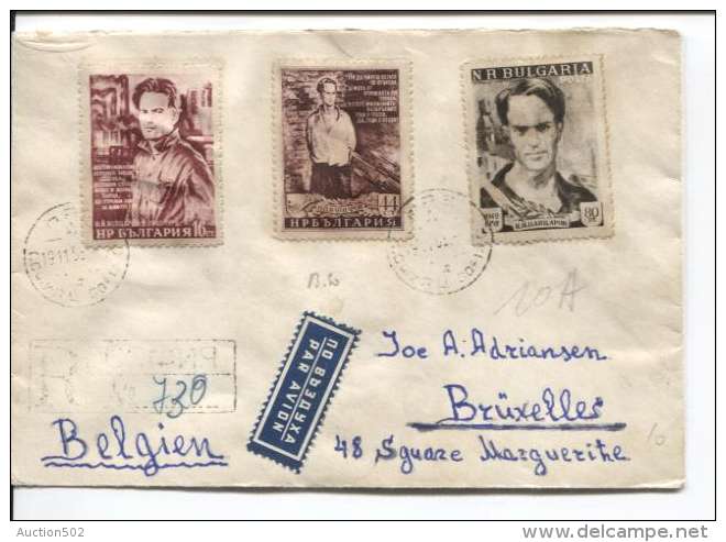 Bulgaria Sofia 1959 Registered Cover To Belgium Brussels  PR341 - Lettres & Documents