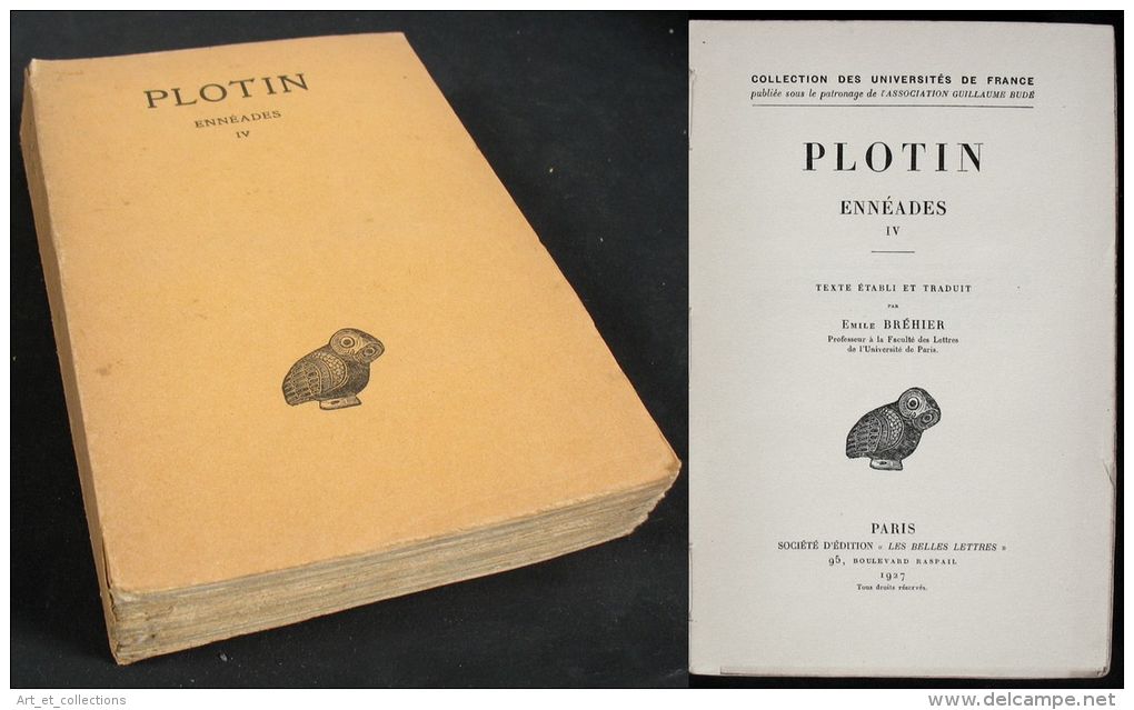 ENNÉADES De PLOTIN / Édition Bilingue Grec-Français / 1927 - Oude Boeken