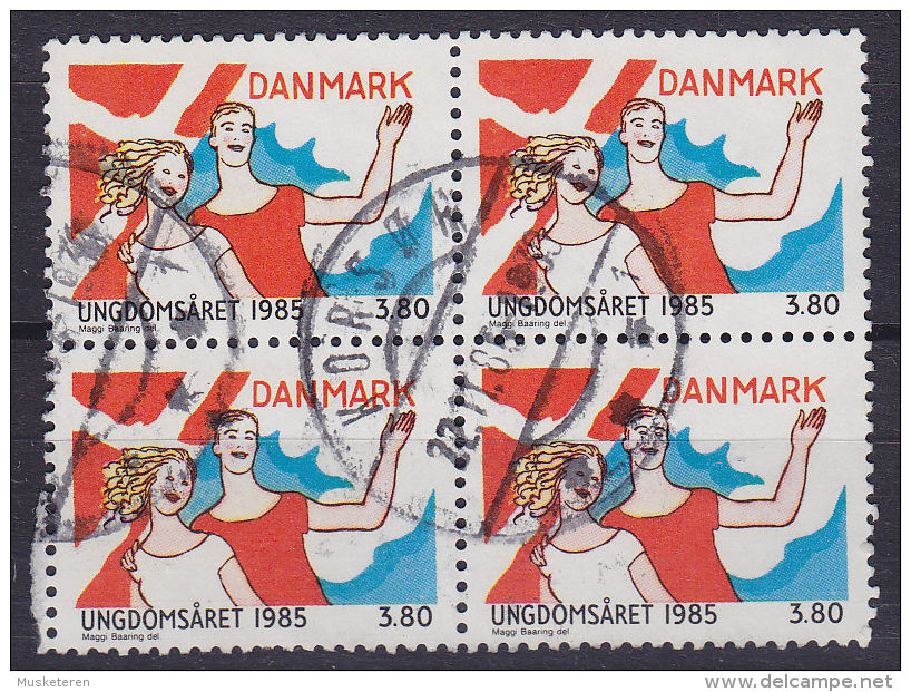 Denmark 1985 Mi. 834  3.80 Kr Internationale Jahr Der Jugend Youth Year 4-Block !! - Blocs-feuillets