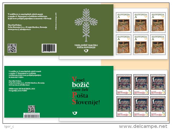 NEW - SLOVENIA 2013 - CHRISTMAS - 2 BOOKLETS WITH 12 STAMPS EACH - Slovénie