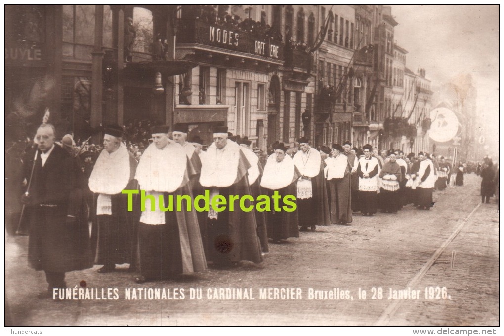 CARTE DE PHOTO BRUXELLES FOTOKAART BRUSSEL FUNERAILLES NATIONALES DU CARDINAL MERCIER 1926 - Feesten En Evenementen