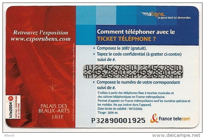 Tickets PR181  Et   PR182  -  NEUFS   -    RUBENS  Tableau  Et  Rubens Rouge   -      3mn - Tickets FT