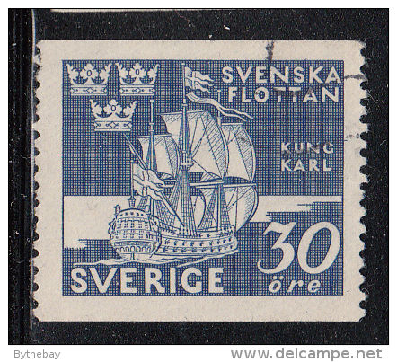Sweden Used Scott #353 30o 'Kung Karl' - Swedish Naval Fleet - Gebruikt