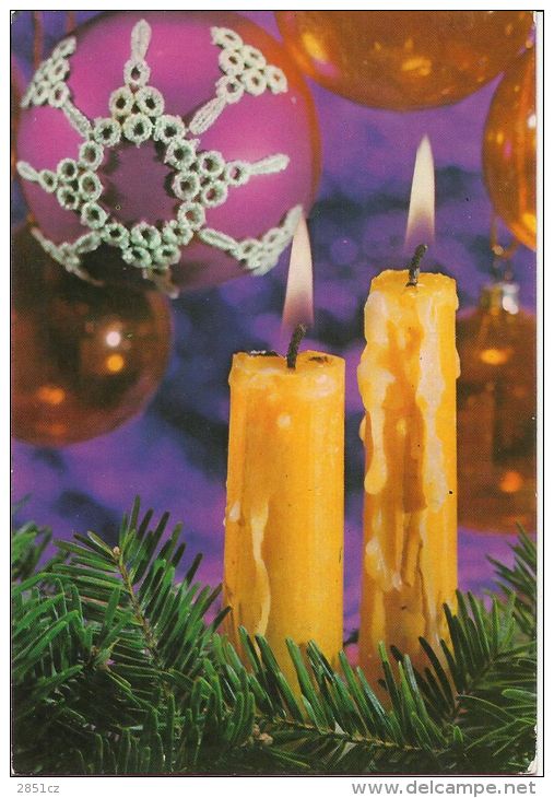 HAPPY NEW YEAR - Yellow Candles, 1978., Yugoslavia (13/6) - New Year