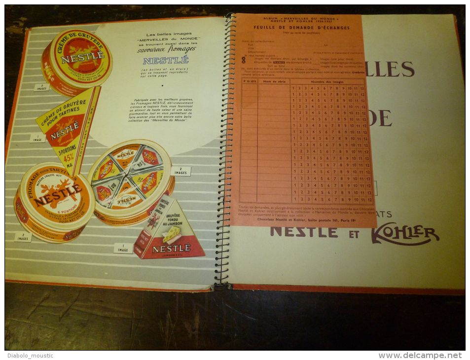 LES MERVEILLES DU MONDE  Chocolat NESTLE KOHLER - Albums & Catalogues