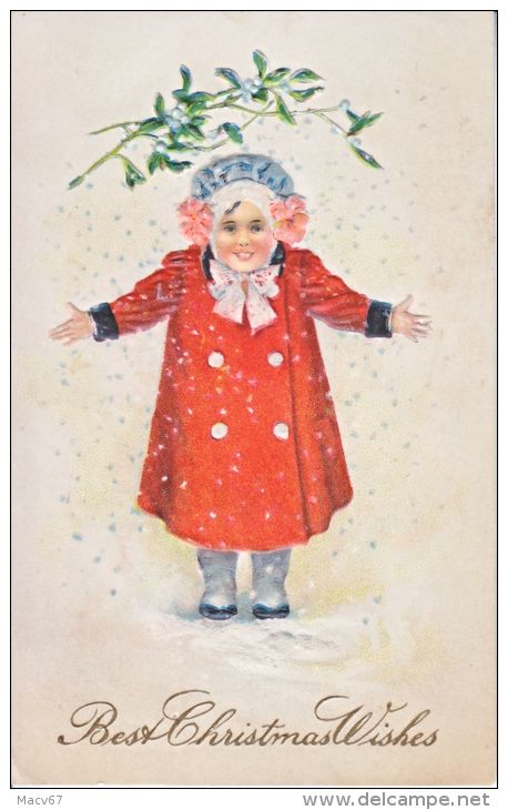 U.S. CHRISTMAS CARD  CHILD   EMBOSSED  1915 Used. - Sonstige & Ohne Zuordnung