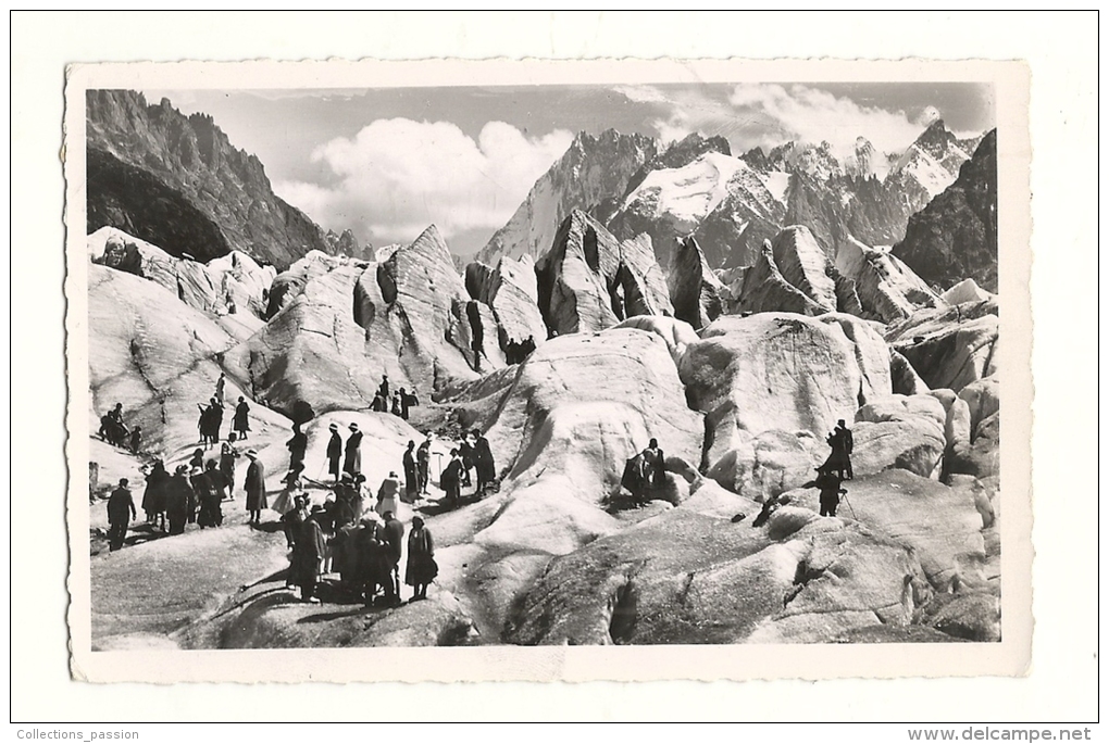 Cp, 74, Chamonix, La Mer De Glace, Voyagée 1962 - Chamonix-Mont-Blanc