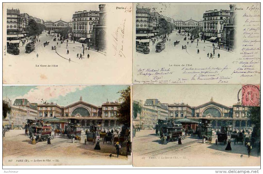 Lot De 23 Cpa éditions Différentes - La Gare De L'Est, Tramway Calèche Autobus - Métro Parisien, Gares