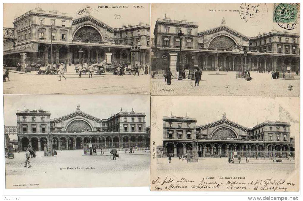 Lot De 23 Cpa éditions Différentes - La Gare De L'Est, Tramway Calèche Autobus - Métro Parisien, Gares