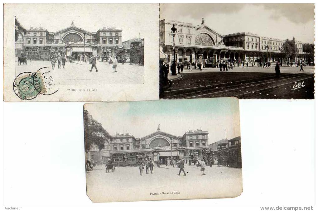 Lot De 23 Cpa éditions Différentes - La Gare De L'Est, Tramway Calèche Autobus - Métro Parisien, Gares