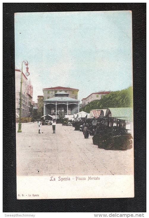 ITALIA ITALY  La Spezia Piazza Del Mercato   Non Viaggiata DOS SIMPLE EARLY POSTCARD - Chieti