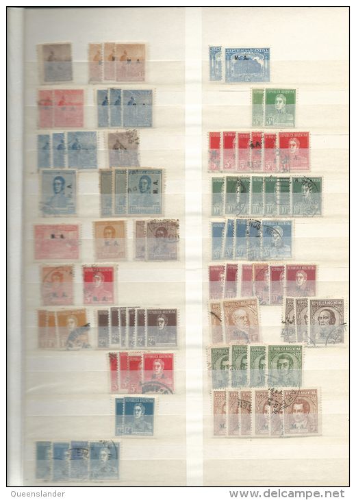 Collection Of Argentina  Used Nice Stamps  In 16 Page Stockbook Type Album 10 Pages Of Stamps Nice Scott Catalogue Value - Colecciones & Series