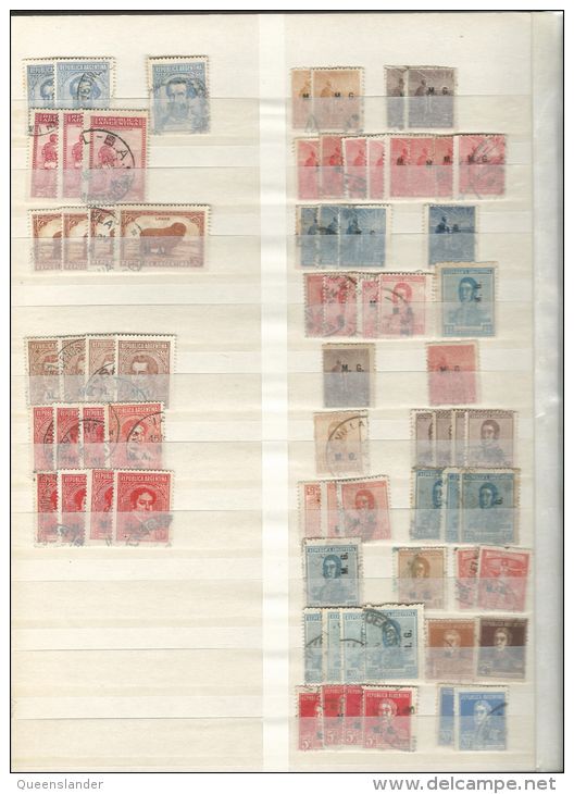 Collection Of Argentina  Used Nice Stamps  In 16 Page Stockbook Type Album 10 Pages Of Stamps Nice Scott Catalogue Value - Colecciones & Series