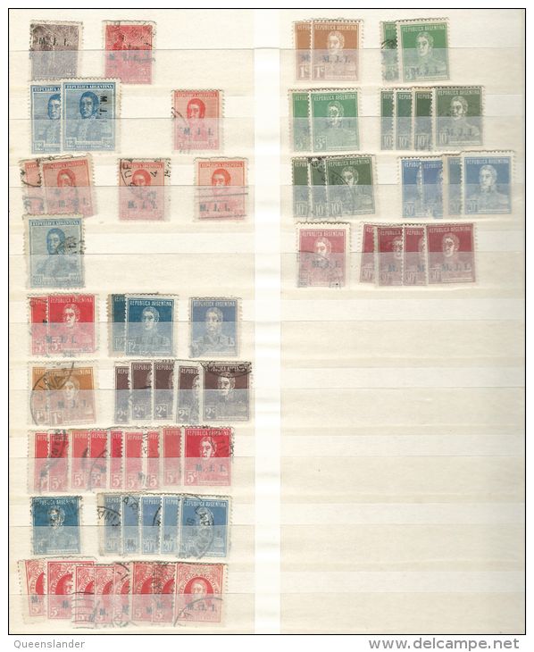 Collection of Argentina  Used Nice Stamps  in 16 Page Stockbook Type Album 10 Pages of Stamps Nice Scott Catalogue Value