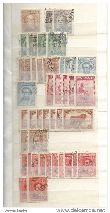 Collection of Argentina  Used Nice Stamps  in 16 Page Stockbook Type Album 10 Pages of Stamps Nice Scott Catalogue Value