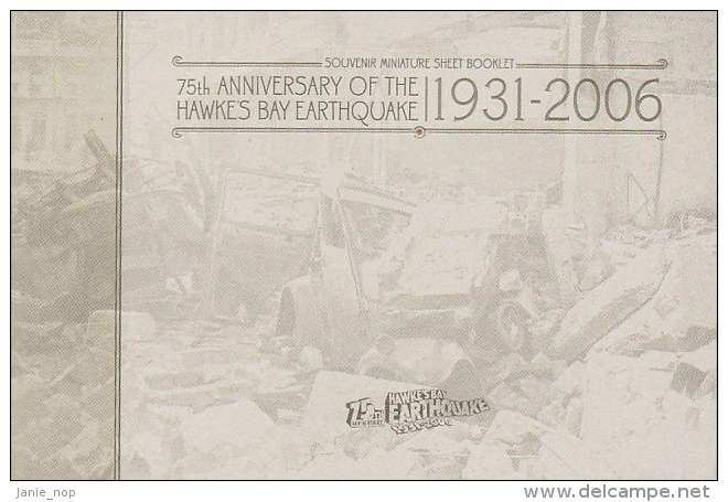 New Zealand 2006 Anniversary Hawkes Bay Earthquake MS Booklet - Booklets