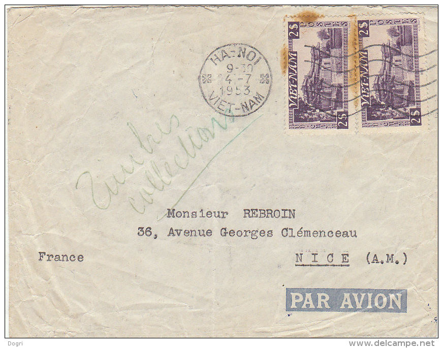 (252) Vietnam 1953 Lettera Per La Francia - Viêt-Nam