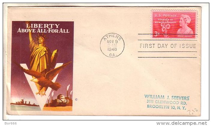 GOOD USA FDC 1948 - Moina Michael - 1941-1950