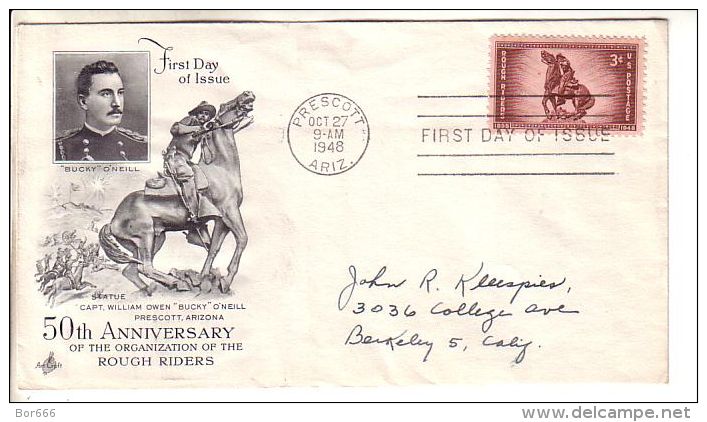 GOOD USA FDC 1948 - Rough Riders - 1941-1950