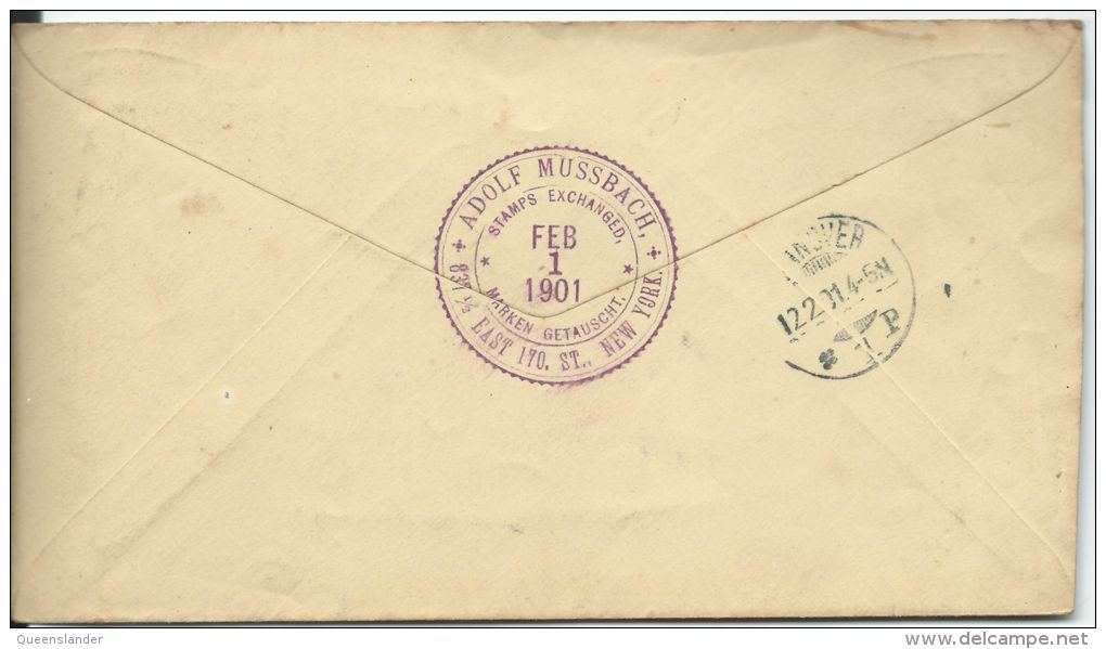 1901 Washington Stamped Envelope Two Cents Plus Additional Postage New York To Germany Front & Back Shown - 1901-20