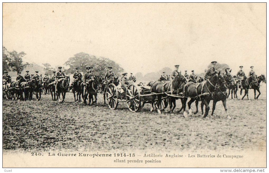 WW1  TROUPES ANGLAISES  ARMEE ANGLAISE BRITISH ARMY  -  ARTILLERIE ANGLAISE - War 1914-18