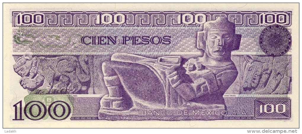 BILLET # MEXIQUE # 100 PESOS # PICK 732 # 1982 # V.CARRANZA # NEUF # - Mexiko