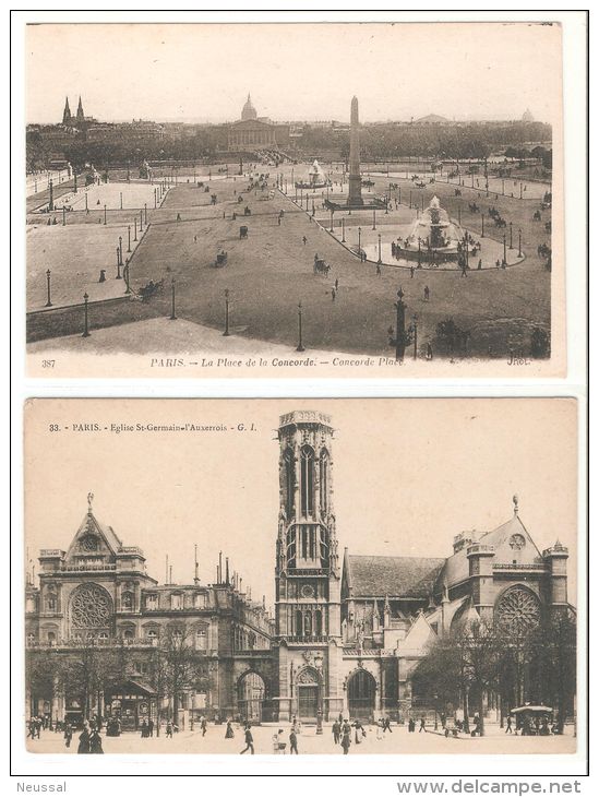 2 Tarjetas Postales Plaza Y Eglise. - Squares