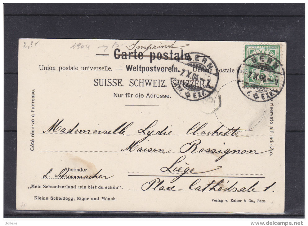 Suisse - Imprimé De 1904 - Expédié Vers La Belgique - Brieven En Documenten