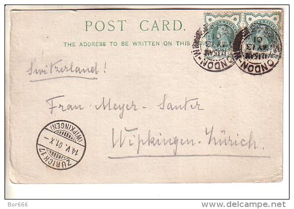 GOOD GB Postcard To SWITZERLAND 1901 - Good Stamped: Queen Victoria - Brieven En Documenten