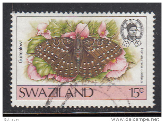 Swaziland Used Scott #507 15c Guineafowl - Butterflies - Swaziland (1968-...)