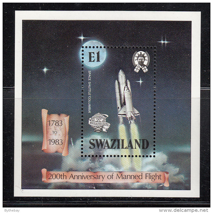 Swaziland MNH Scott #435 Souvenir Sheet 1e Space Shuttle Columbia At Take-off - Manned Flight Bicentennary - Swaziland (1968-...)