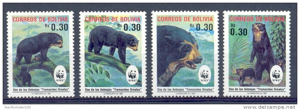 Mpr113s WWF FAUNA ZOOGDIEREN BEER BEREN SPECTACLED BEAR MAMMALS BOLIVIA 1991 PF/MNH - Verzamelingen & Reeksen