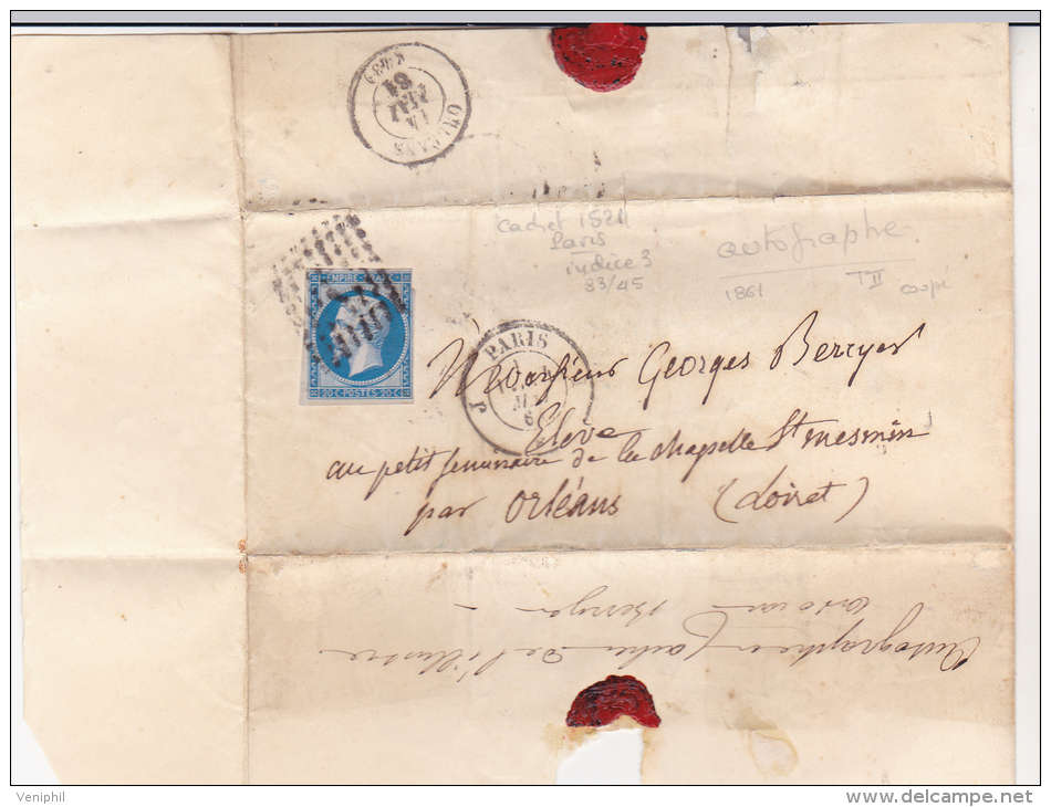 AUTOGRAPHE 1861-P-A -BERRYER-CELEBRE AVOCAT ET DEPUTE DE HAUTE -LOIRE ET DES BOUCHES DU RHONE - Autres & Non Classés